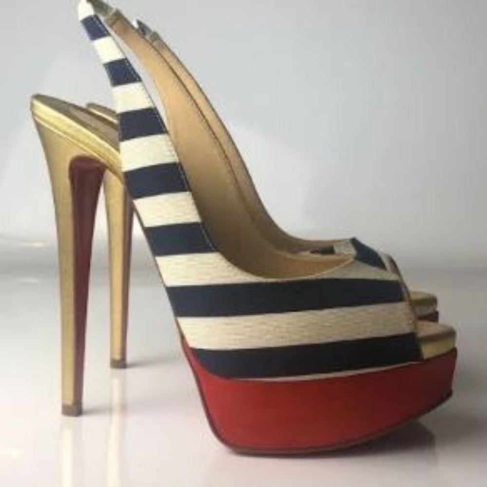 Christian Louboutin peep Toile Rayee - Picture 3 of 11